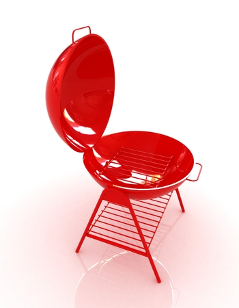 Oven barbecue grill on a white backgroundの写真素材