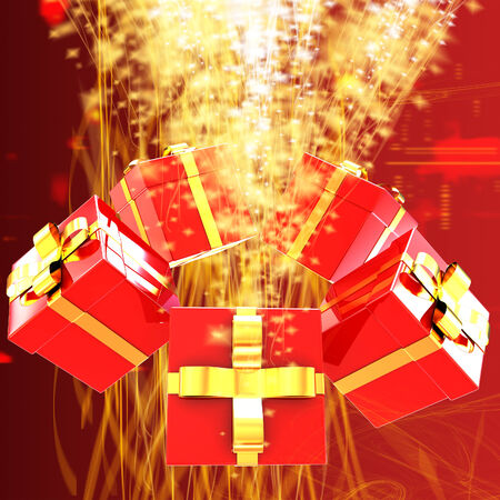 Holiday gifts background の写真素材