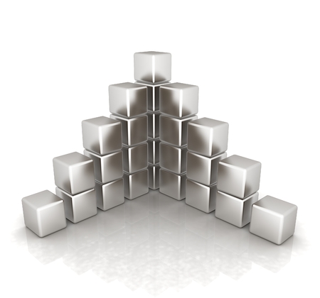 cubic diagram structure on a white backgroundの写真素材