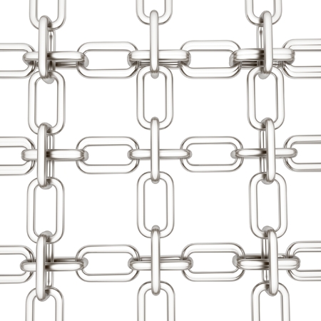 Metall chains isolated on white backgroundの写真素材