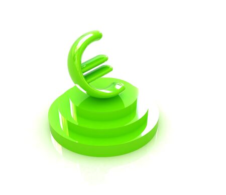 icon euro sign on podium on a white background の写真素材