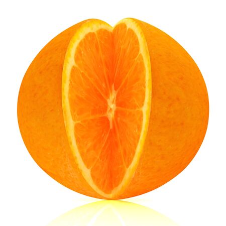 Orange fruit on white background cutoutの写真素材