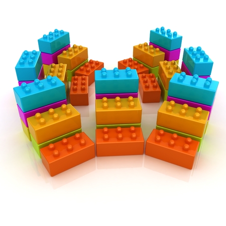 Building blocks on white の写真素材