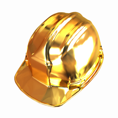 gold hard hatの写真素材