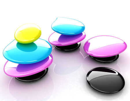 Colorfull spa stones. 3d iconの写真素材