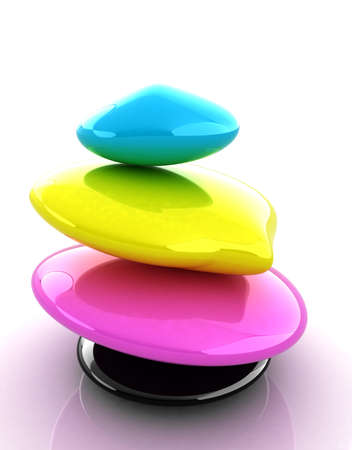 Colorfull spa stones. 3d iconの写真素材
