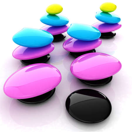 Colorfull spa stones. 3d iconの写真素材