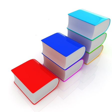 Glossy Books Icon isolated on a white backgroundの写真素材