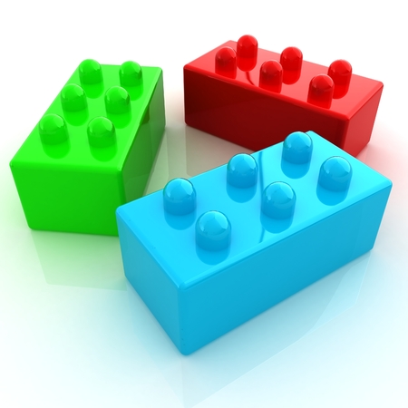 Building blocks on white の写真素材