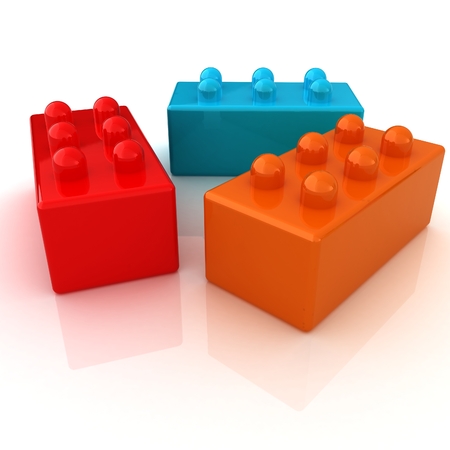 Building blocks on white の写真素材