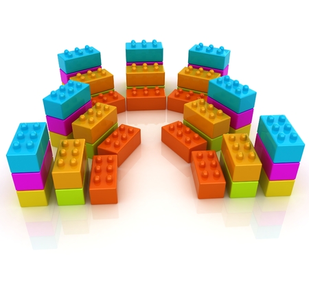 Building blocks on white の写真素材
