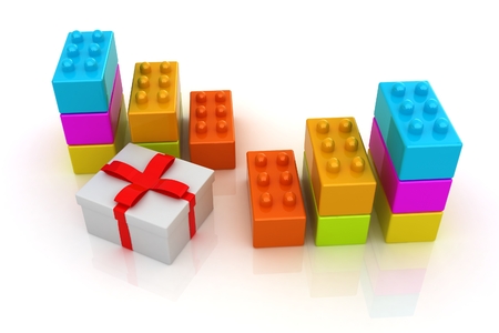 educational toy and gift isolated on white background の写真素材
