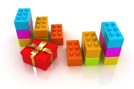 educational toy and gift isolated on white background の写真素材