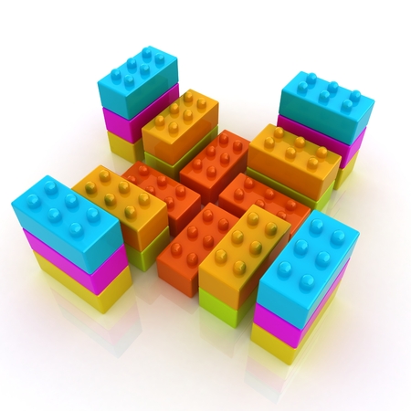 Building blocks on white の写真素材