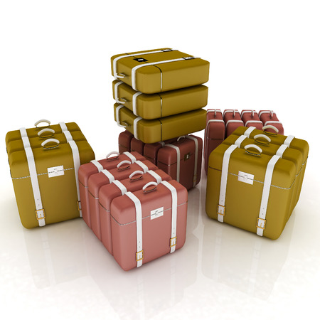 travel bags on white の写真素材