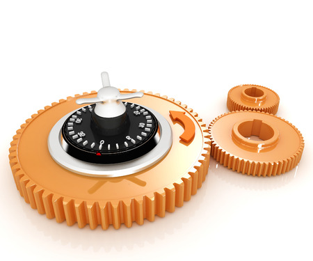 gears with lockの写真素材