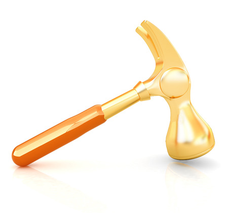Hammer on white background の写真素材