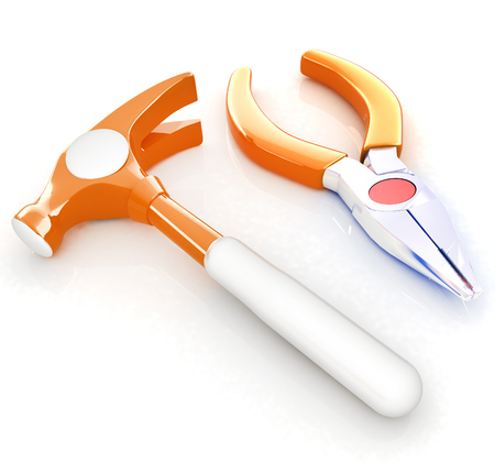 pliers and hammerの写真素材