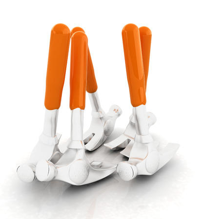 Hammer on white background の写真素材