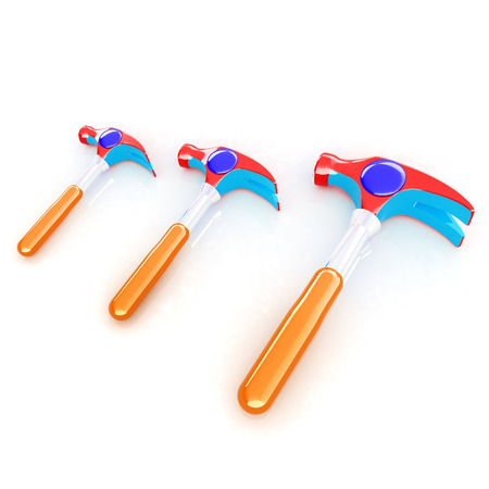 Hammer on white background の写真素材