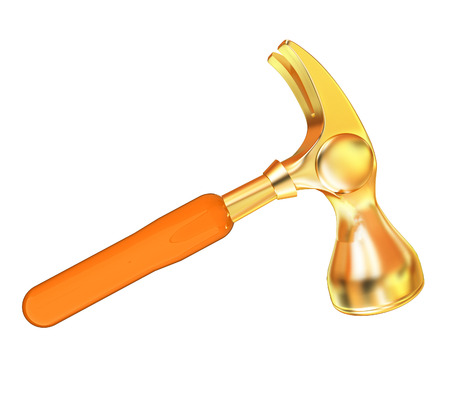 Hammer on white background の写真素材