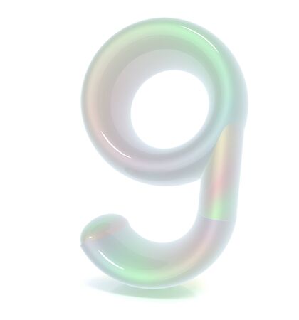 Glossy 3d number "nine"の写真素材