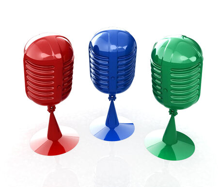 3d rendering of a microphonesの写真素材