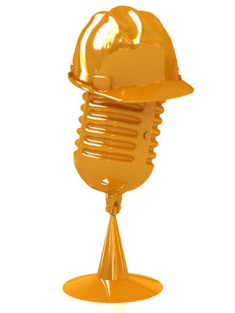 New 3d concept of technology education with microphone and hard hatの写真素材