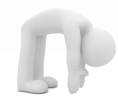 3d man isolated on white. Series: morning exercises - flexibility exercises and stretchingの写真素材