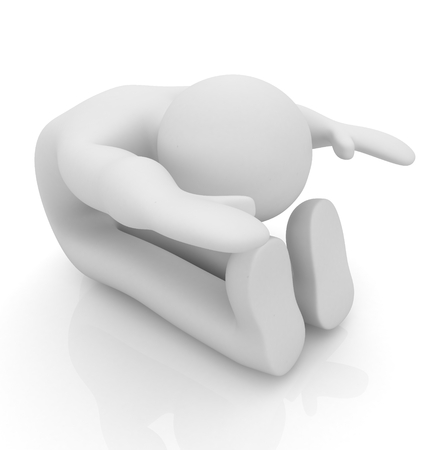 3d man isolated on white. Series: morning exercises - flexibility exercises and stretchingの写真素材