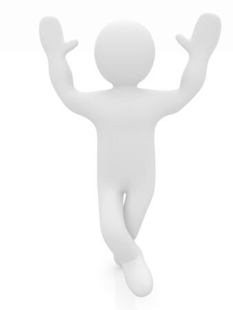 3d man isolated on white. Series: human emotions - having funの写真素材