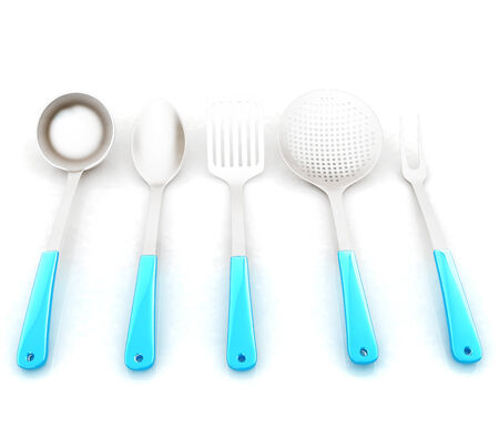 cutlery on a white background の写真素材