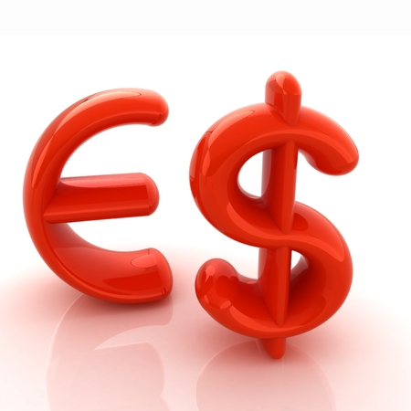 Euro and dollar signの写真素材