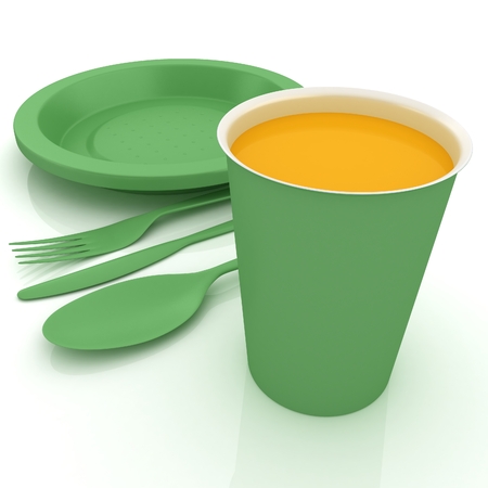 Fast-food disposable tablewareの写真素材