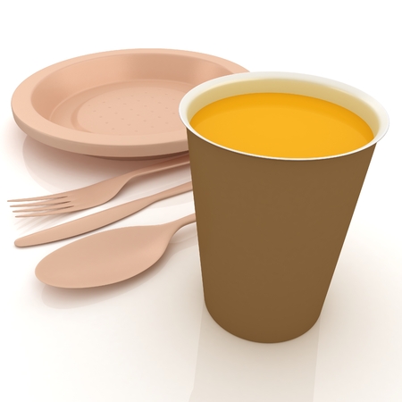 Fast-food disposable tablewareの写真素材