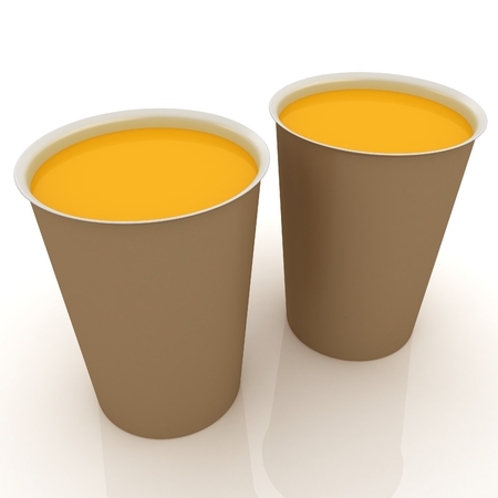Hot drink in fast-food capの写真素材