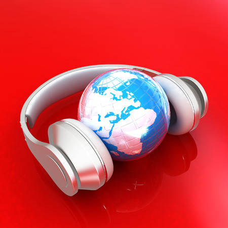 Headphones Isolated on White Background の写真素材