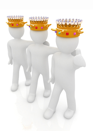 3d people - mans, persons with a golden crown. Kingsの写真素材