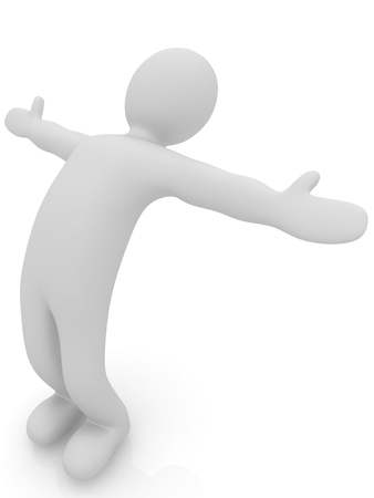 3d man isolated on white. Series: morning exercises - flexibility exercises and stretchingの写真素材