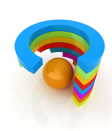 Abstract colorful structure with ball in the center の写真素材