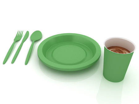 Fast-food disposable tablewareの写真素材