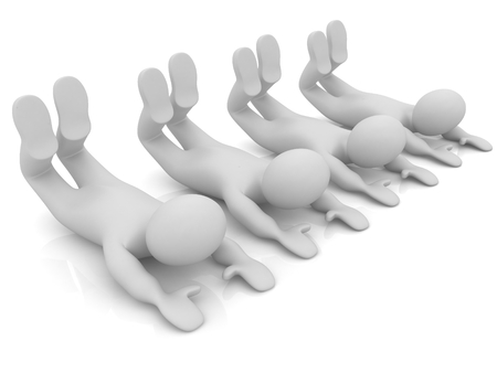 3d mans isolated on white. Series: morning exercises - flexibility exercises and stretching の写真素材