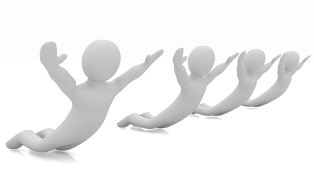 3d mans isolated on white. Series: morning exercises - flexibility exercises and stretching の写真素材