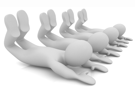 3d mans isolated on white. Series: morning exercises - flexibility exercises and stretching の写真素材