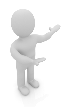 3d people - man, person presenting - pointing. の写真素材