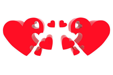 3d hearts family conceptの写真素材