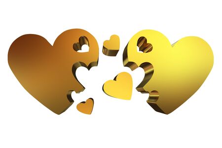 3d hearts family conceptの写真素材