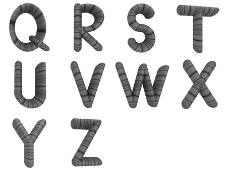Wooden Alphabet set on a white backgroundの写真素材