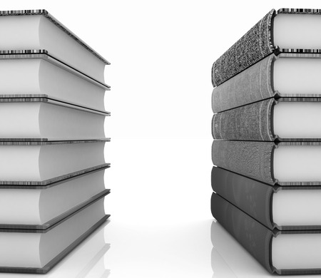 The stack of books on a white backgroundの写真素材