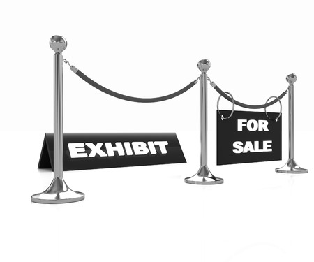 Exhibition on a white backgroundの写真素材